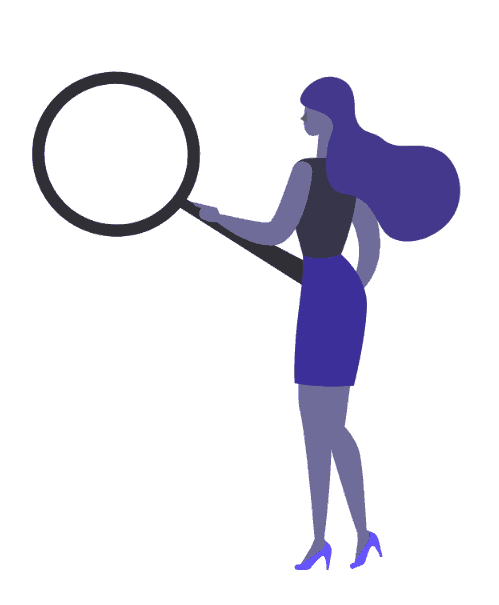 Women Holding Magnifine glass